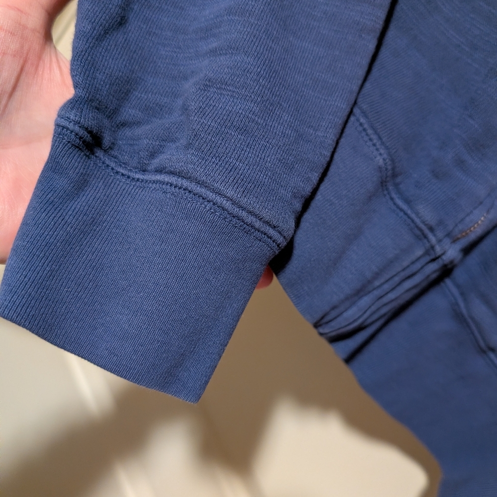 J. Crew Vintage Fleece Cropped Sweatshirt Hoodie, Blue, EUC, Size M - Picture 5 of 9